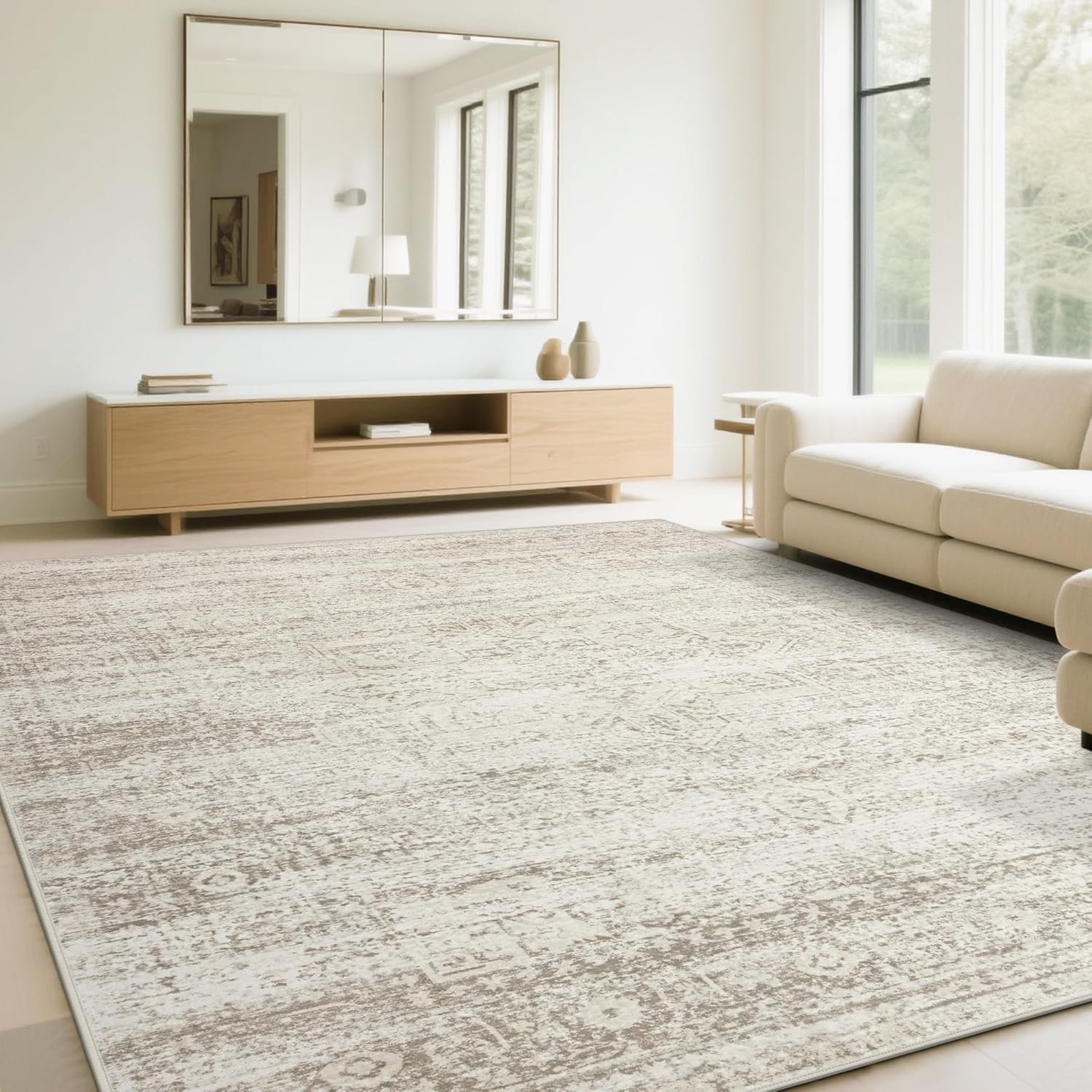 Vintage Faux Wool Area Rug