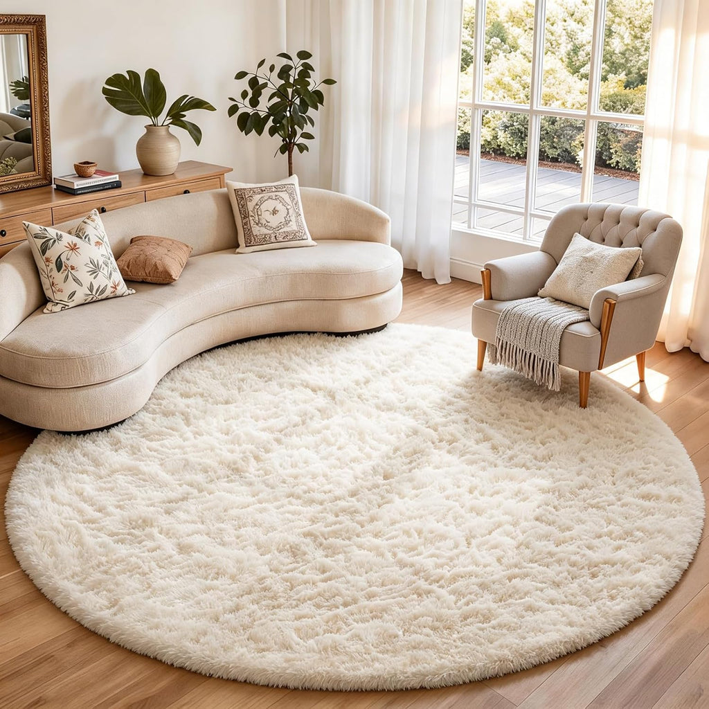 Grey Fluffy Shag Area Rug