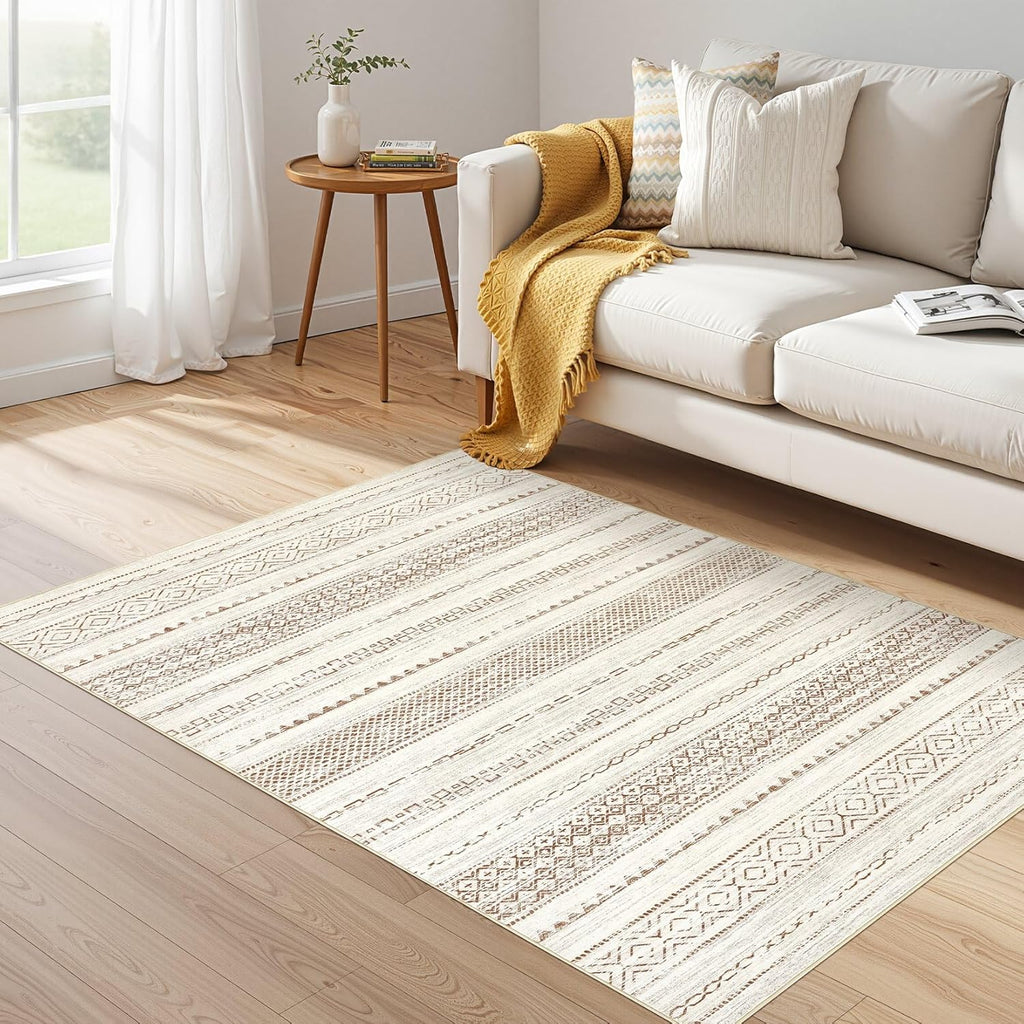 Boho Moroccan Washable Area Rug