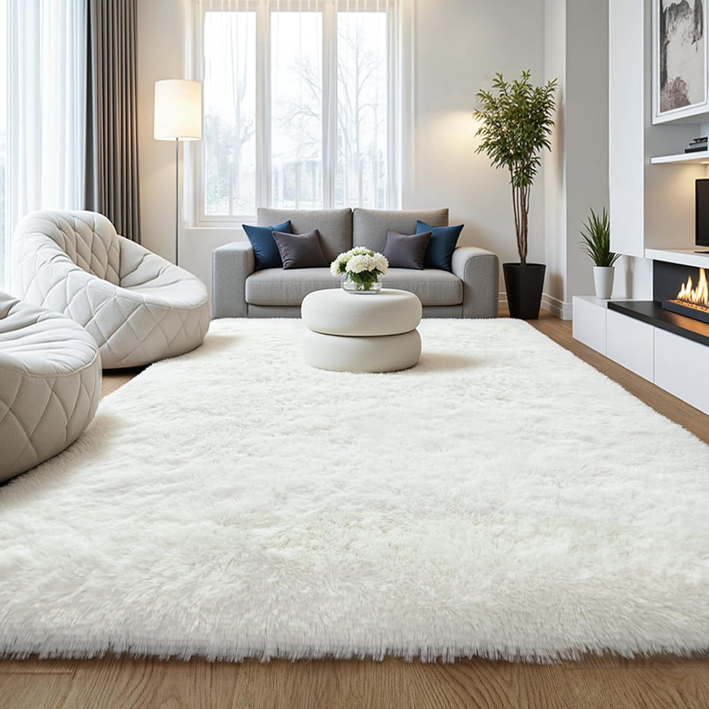 Pink Fluffy Shag Area Rug