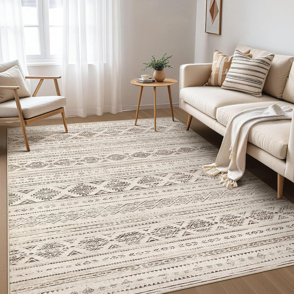 Boho Moroccan Washable Area Rug