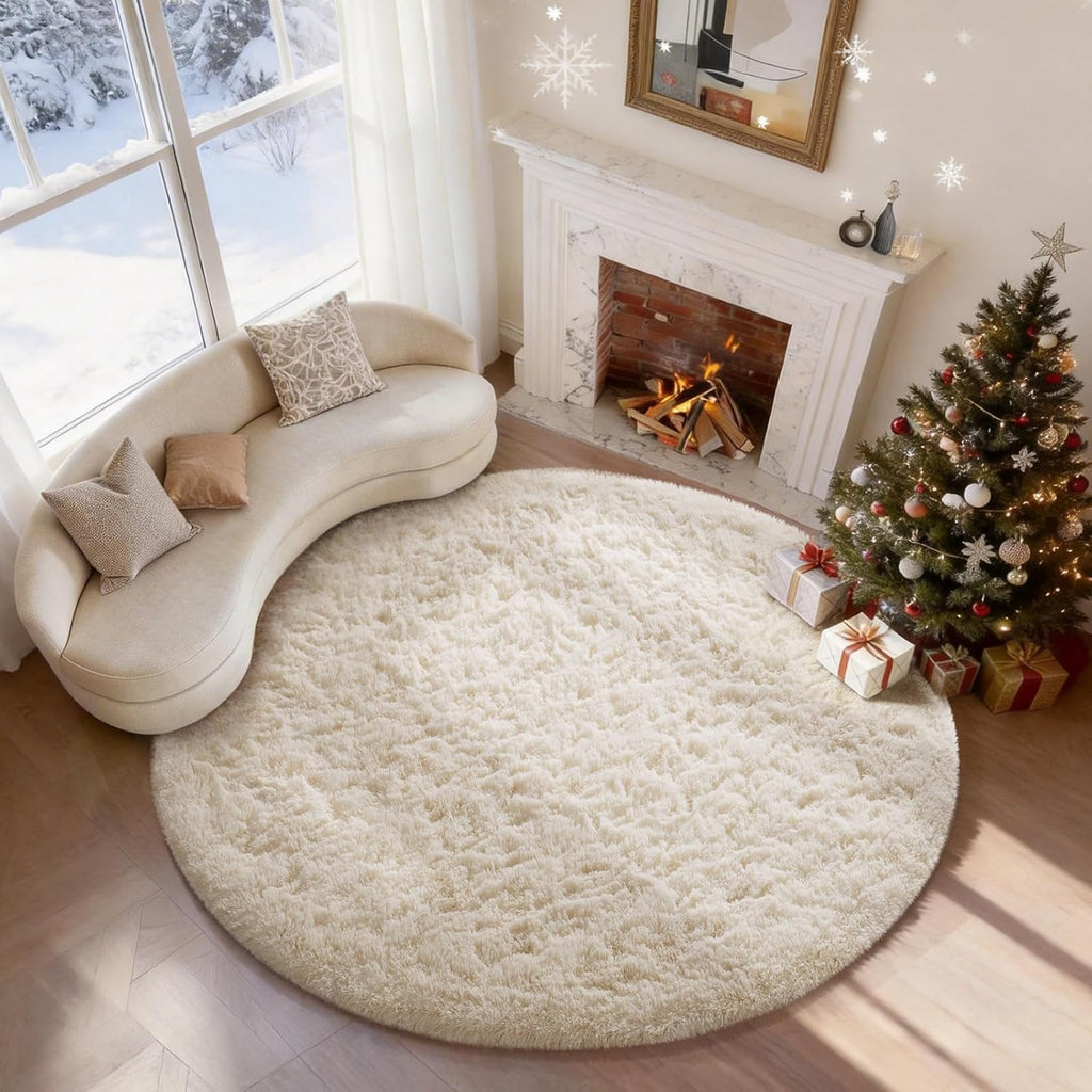 Grey Fluffy Shag Area Rug