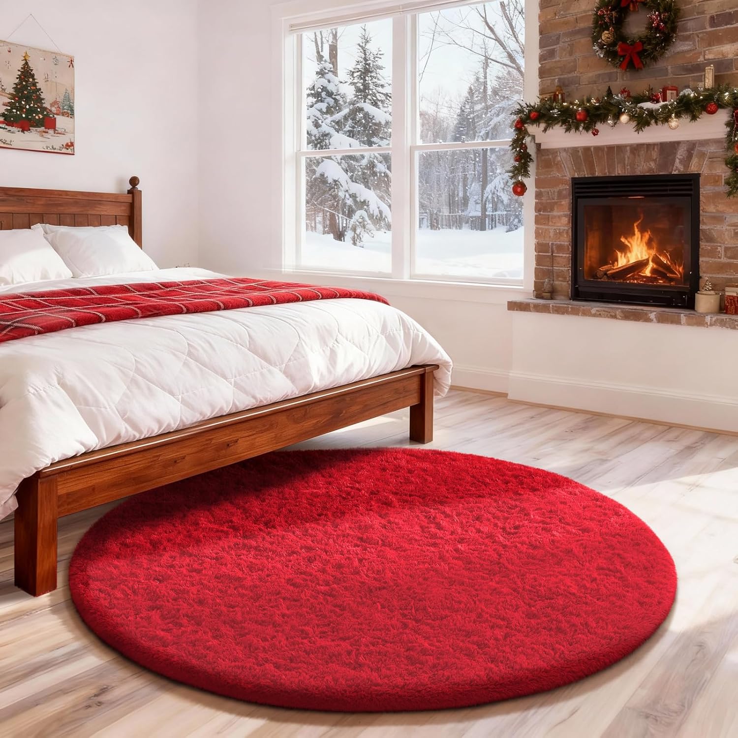 Grey Fluffy Shag Area Rug