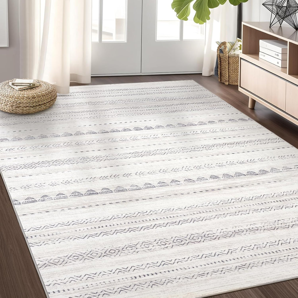 Boho Moroccan Washable Area Rug