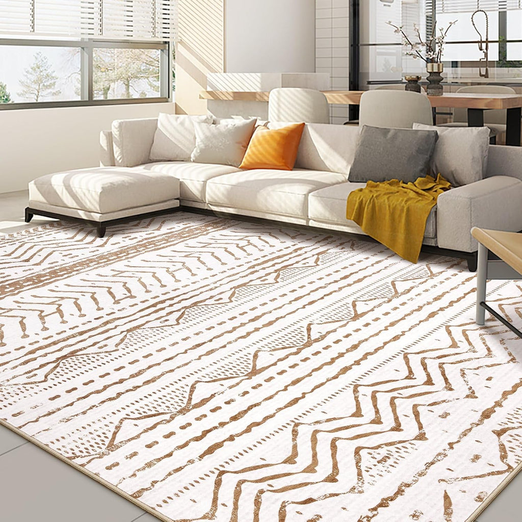 Boho Moroccan Washable Area Rug