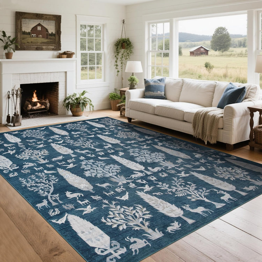 Vintage Faux Wool Area Rug