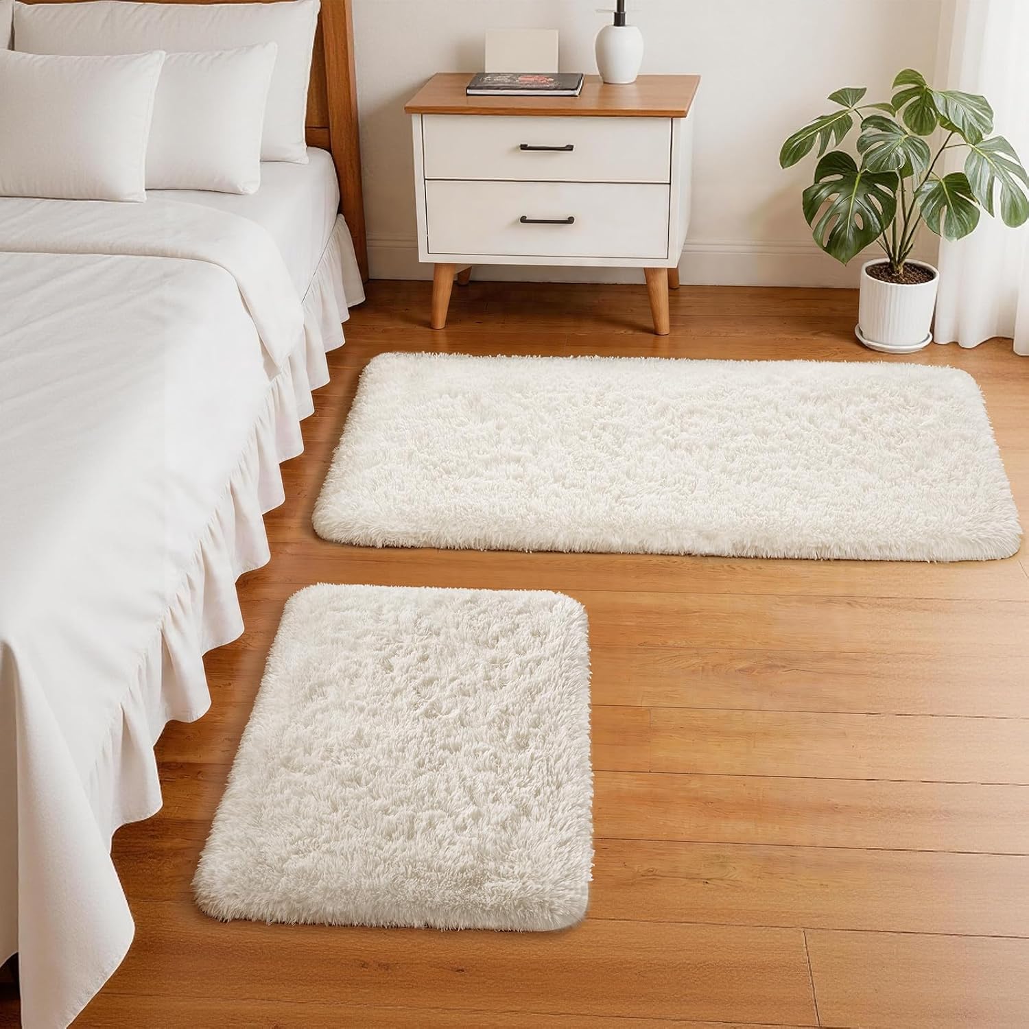 Grey Fluffy Shag Area Rug
