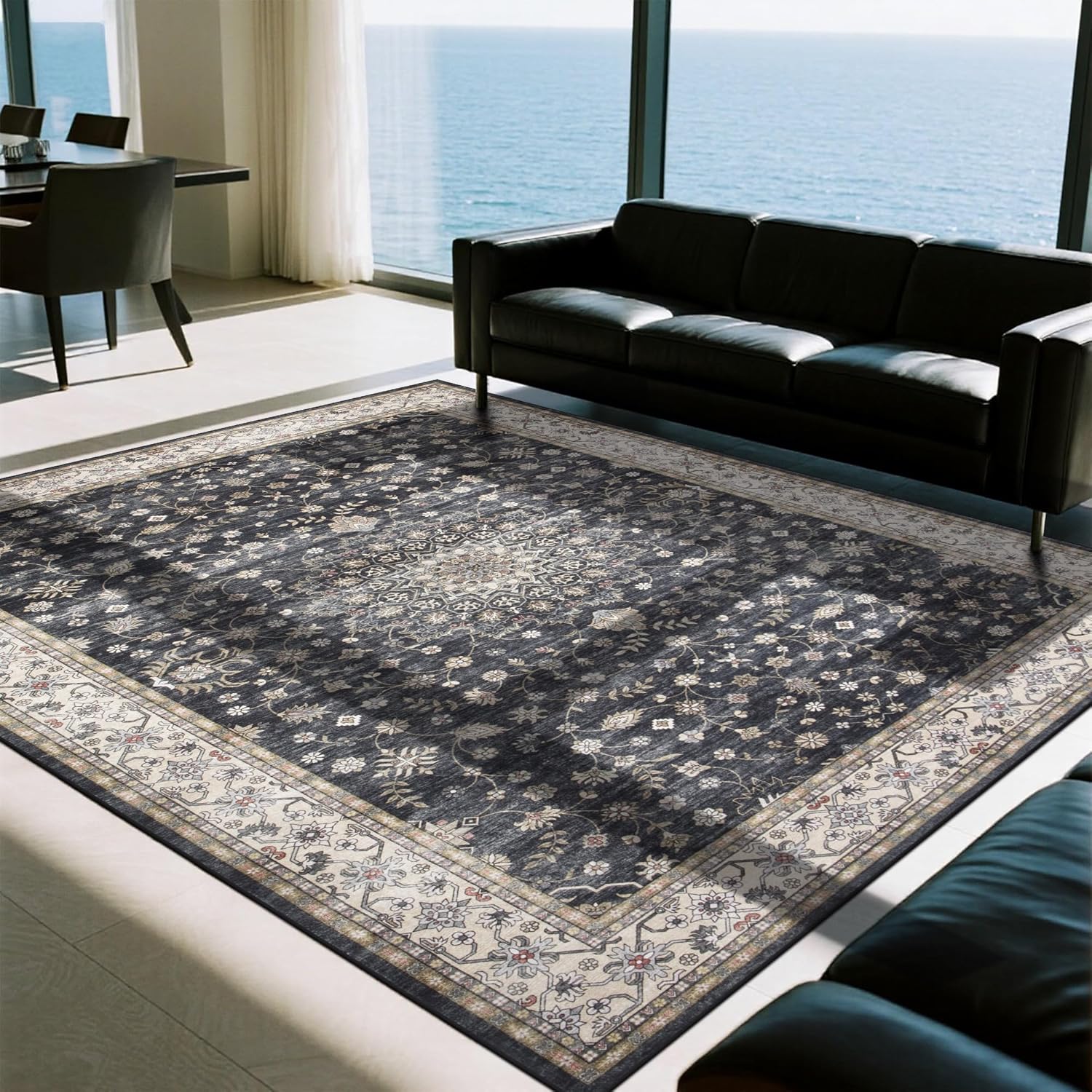 Vintage Faux Wool Area Rug