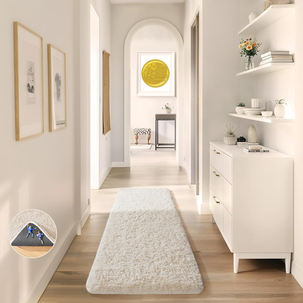 Grey Fluffy Shag Area Rug