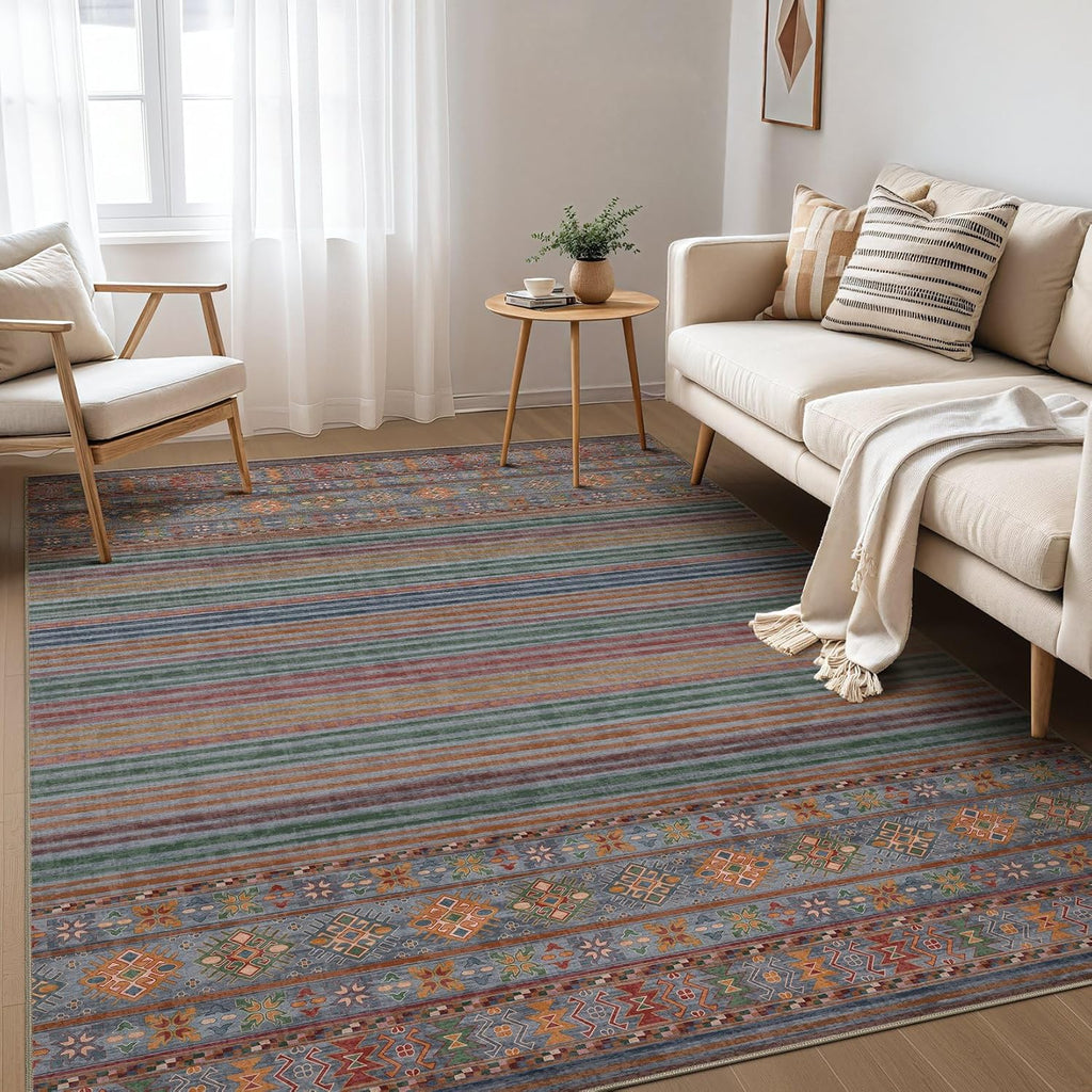 Boho Moroccan Washable Area Rug