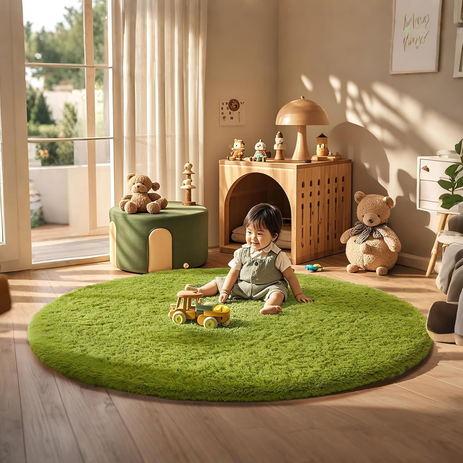 Grey Fluffy Shag Area Rug
