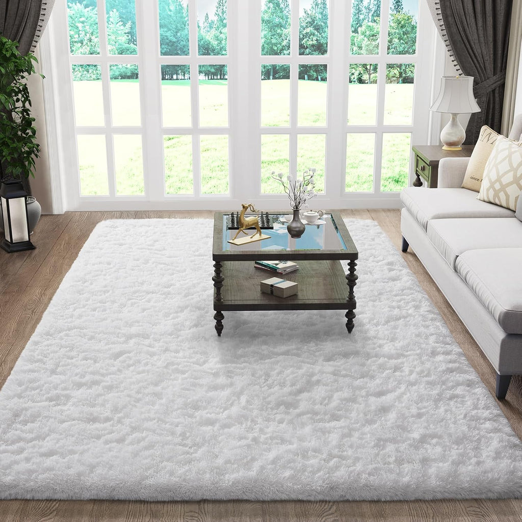 Grey Fluffy Shag Area Rug
