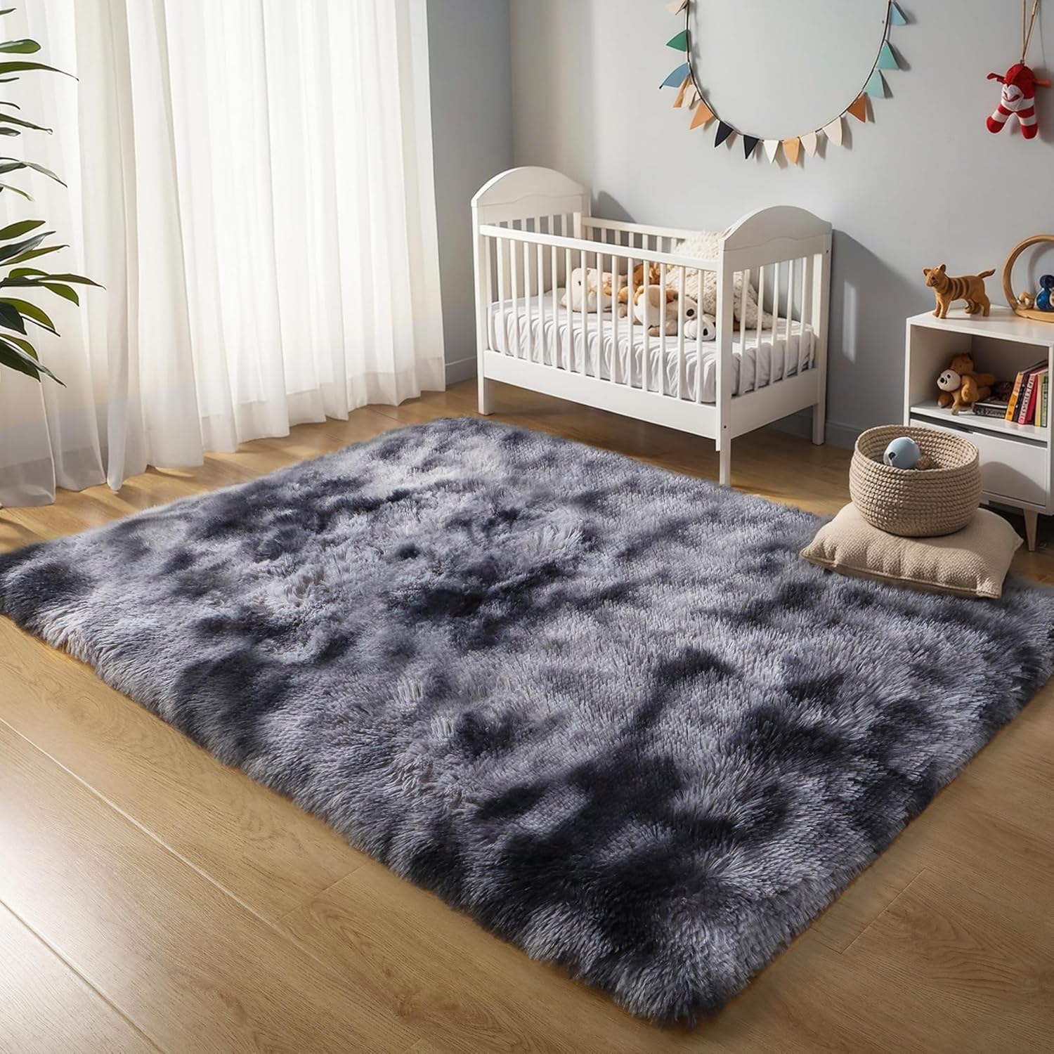 Pink Fluffy Shag Area Rug