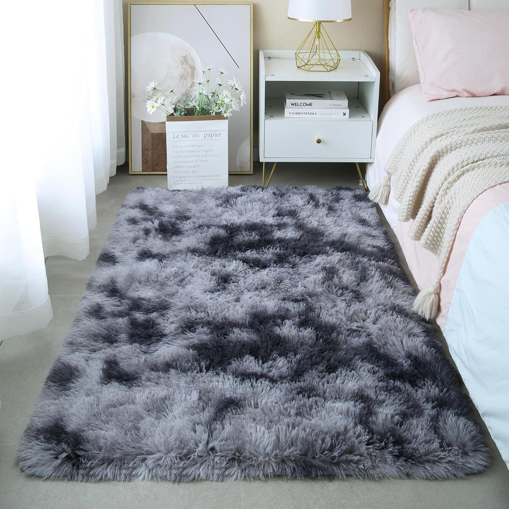 Pink Fluffy Shag Area Rug