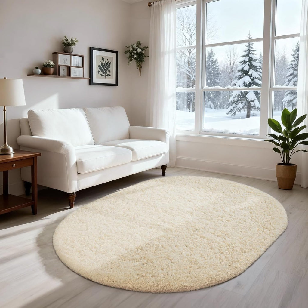 Grey Fluffy Shag Area Rug