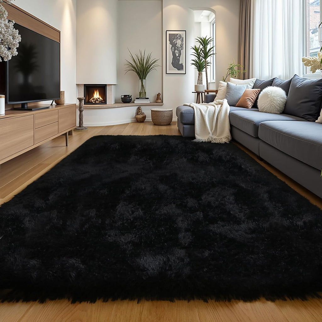 Pink Fluffy Shag Area Rug