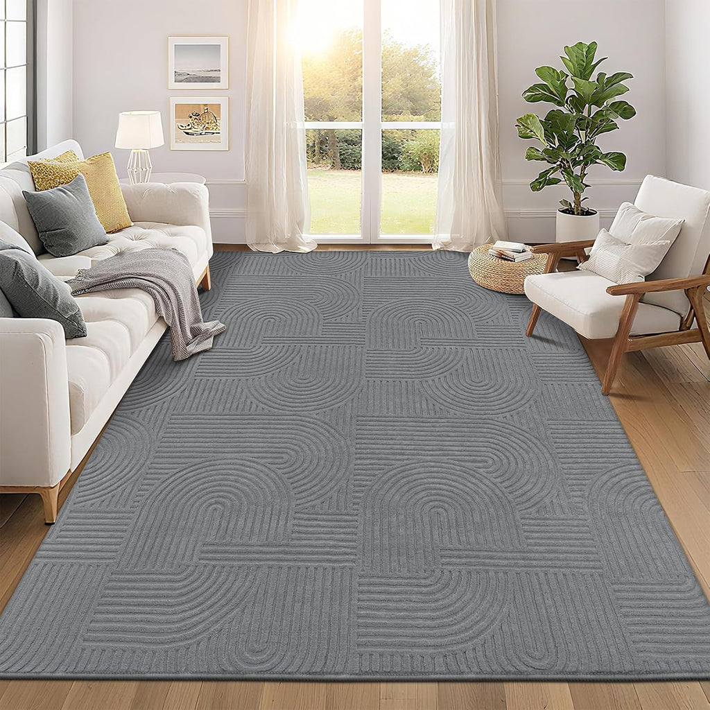 Modern Beige Washable Area Rug