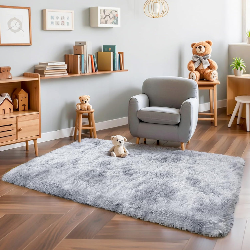 Pink Fluffy Shag Area Rug
