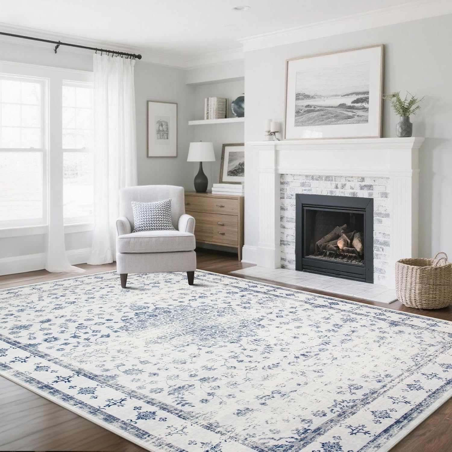 Vintage Faux Wool Area Rug