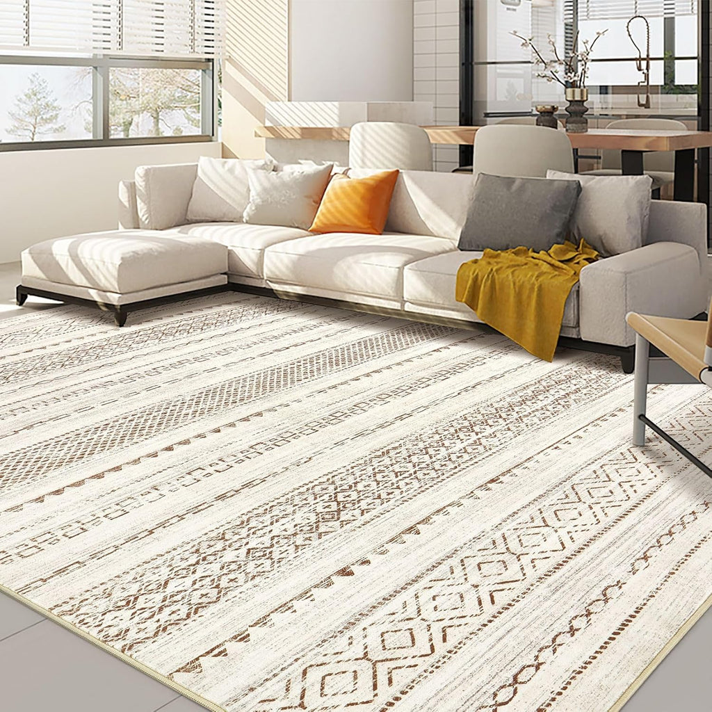 Boho Moroccan Washable Area Rug
