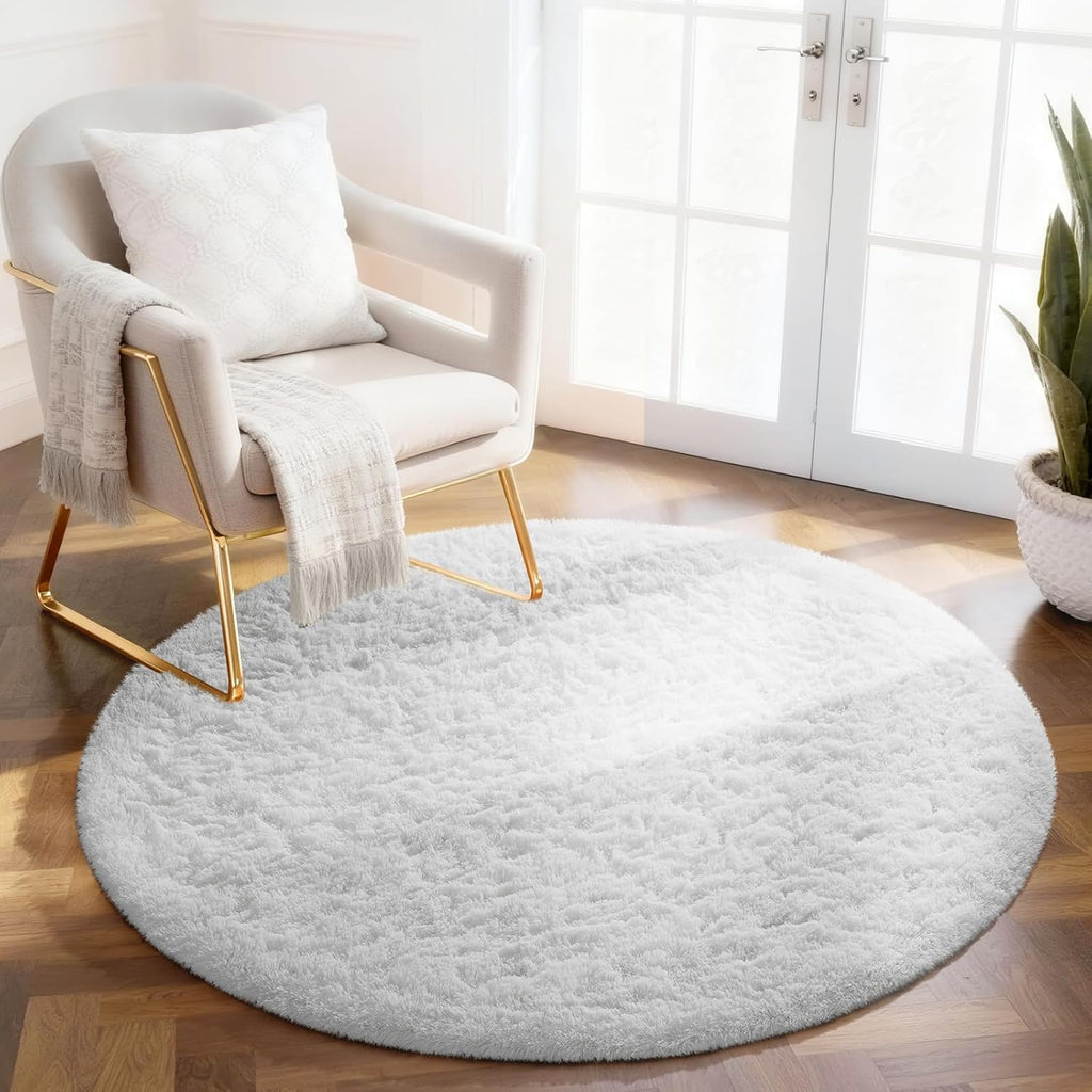 Grey Fluffy Shag Area Rug