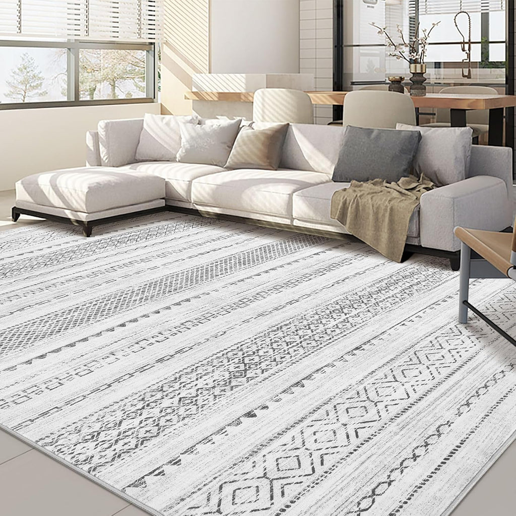 Boho Moroccan Washable Area Rug