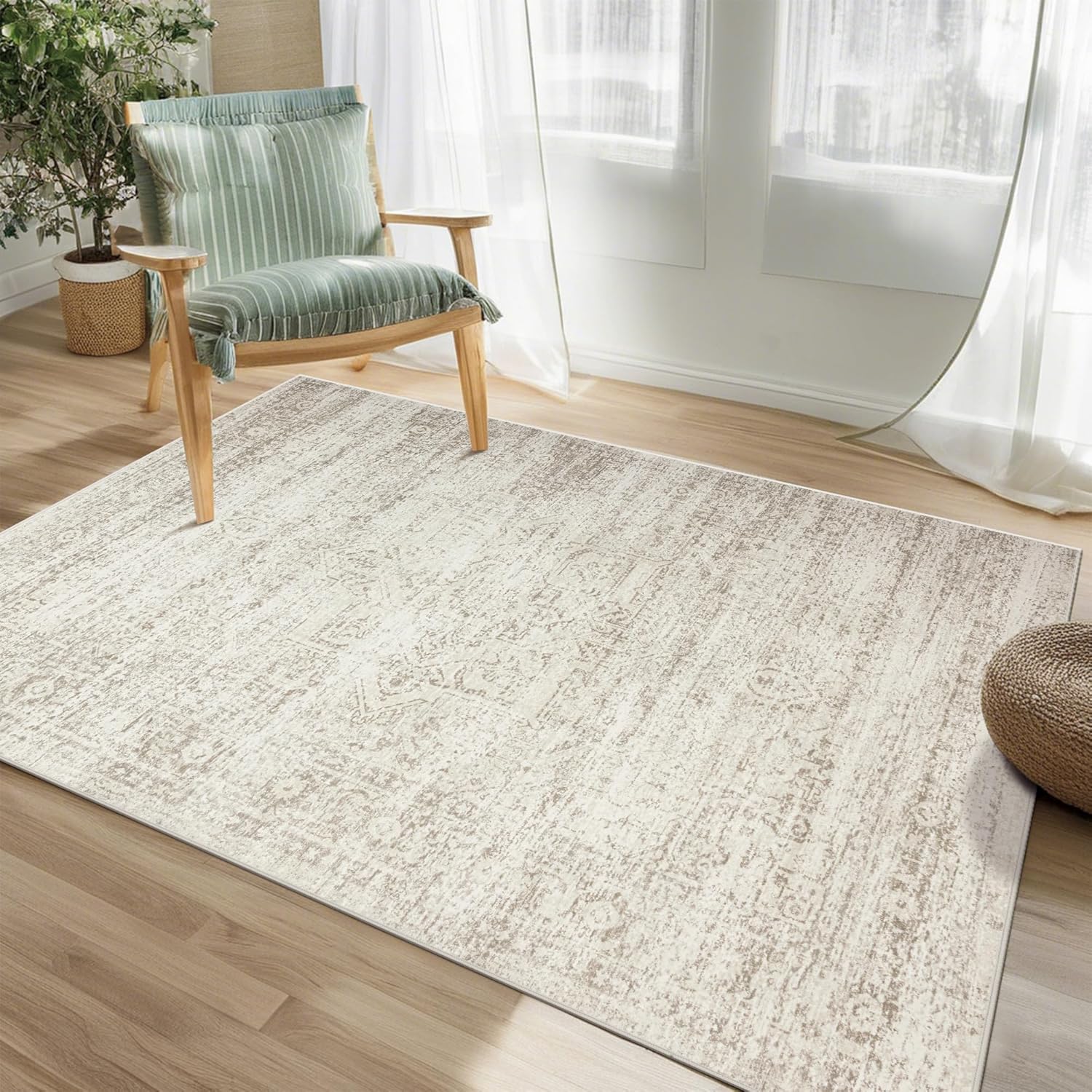 Vintage Faux Wool Area Rug