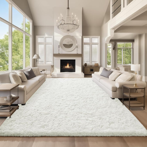 Grey Fluffy Shag Area Rug