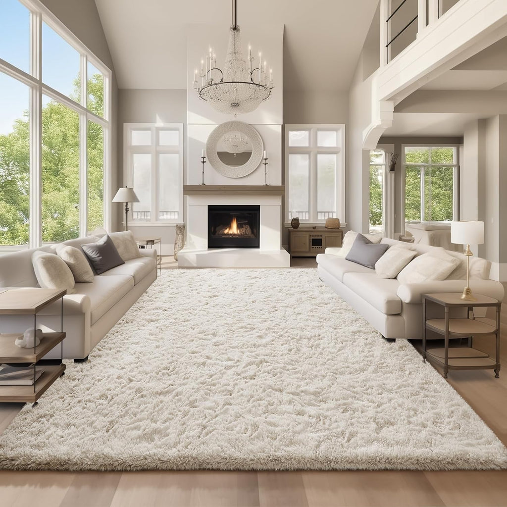 Grey Fluffy Shag Area Rug
