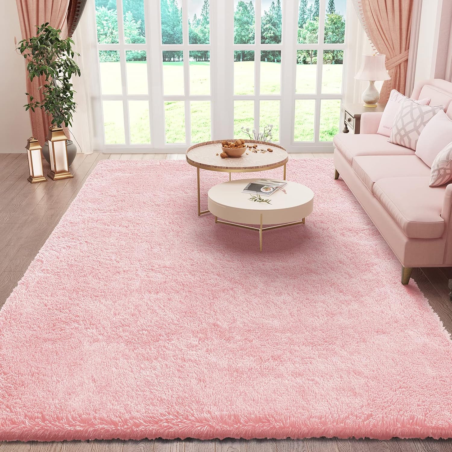 Grey Fluffy Shag Area Rug
