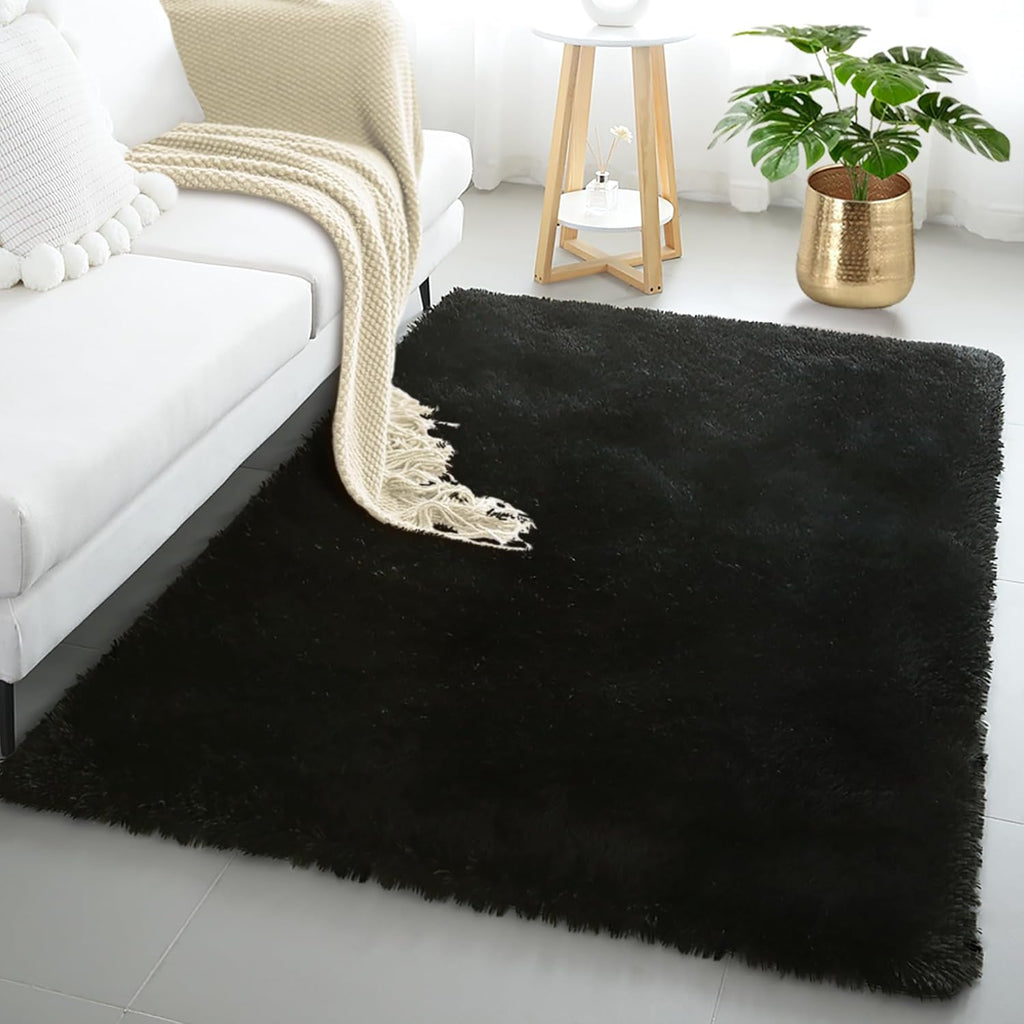 Pink Fluffy Shag Area Rug