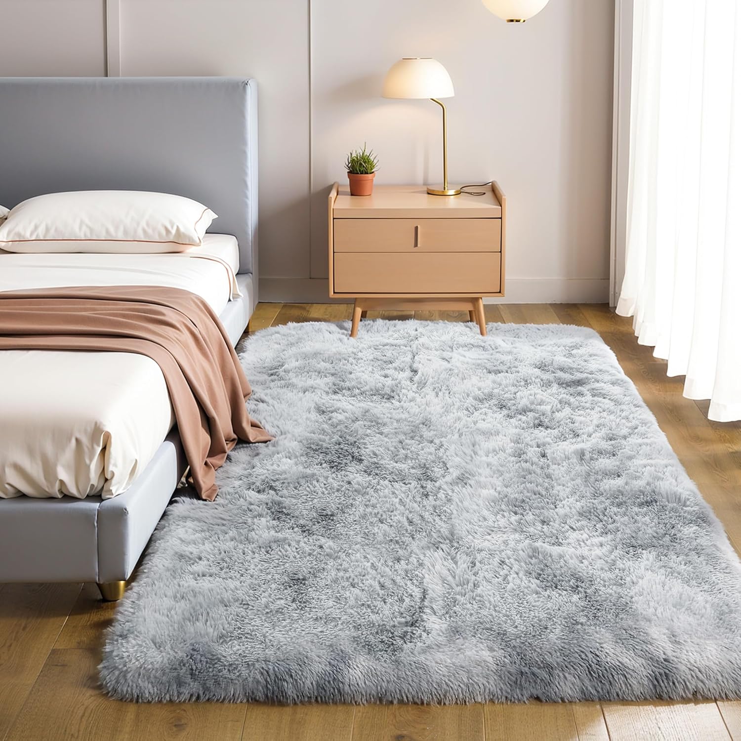 Pink Fluffy Shag Area Rug