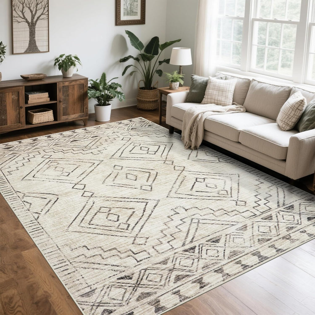 Vintage Faux Wool Area Rug