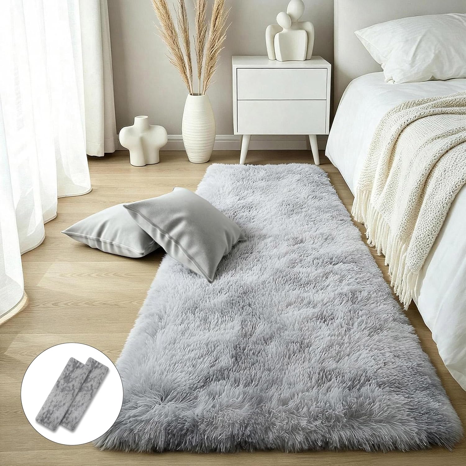 Pink Fluffy Shag Area Rug