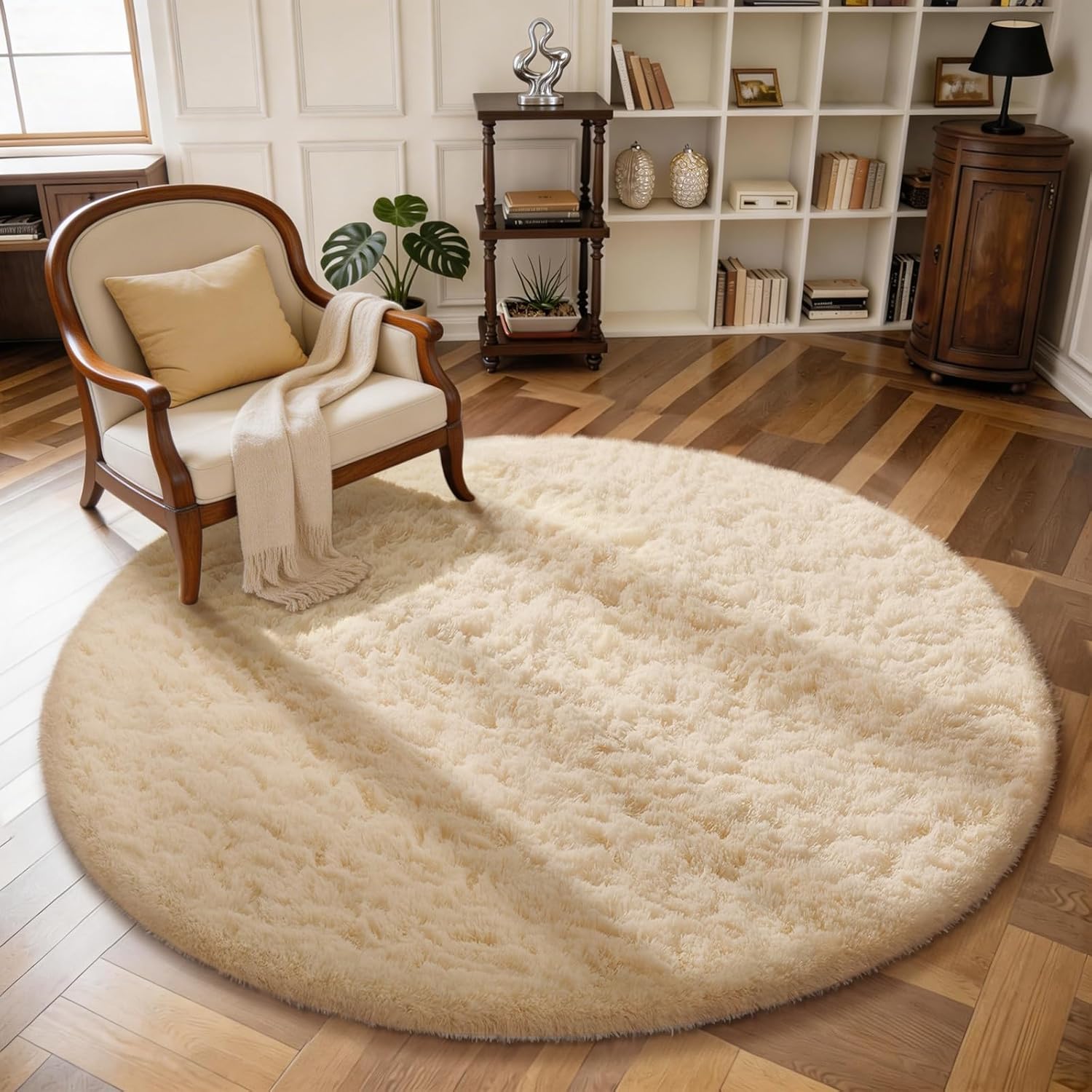 Grey Fluffy Shag Area Rug
