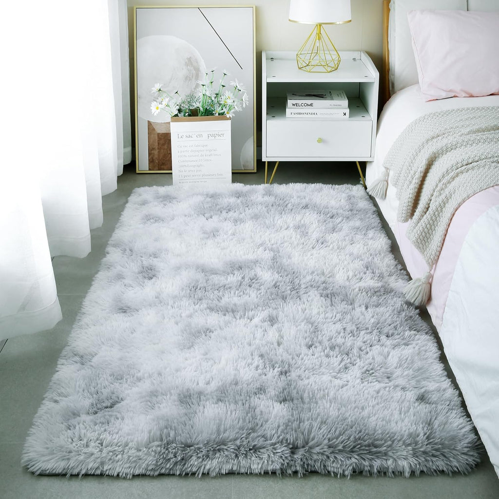 Pink Fluffy Shag Area Rug