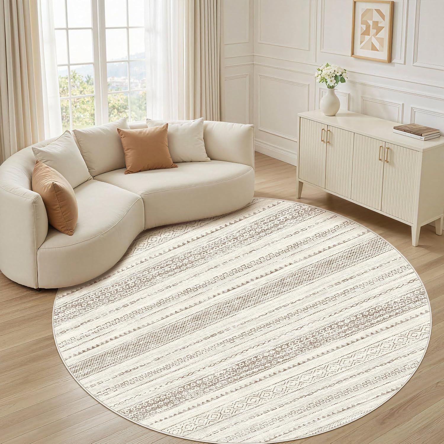 Boho Moroccan Washable Area Rug