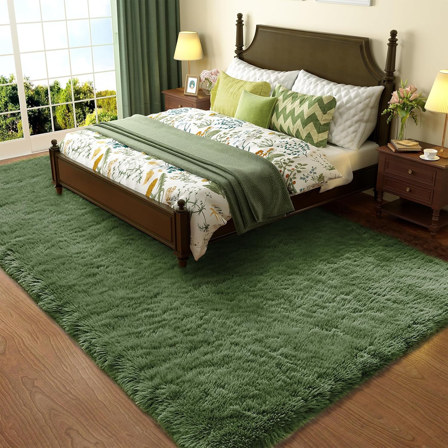 Grey Fluffy Shag Area Rug