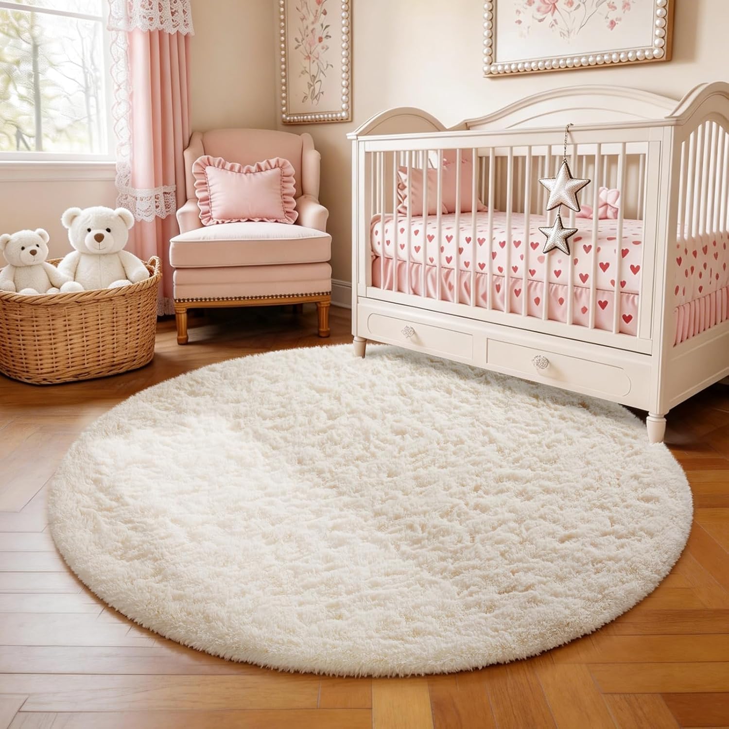 Grey Fluffy Shag Area Rug