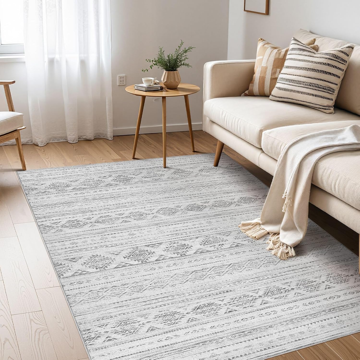 Boho Moroccan Washable Area Rug