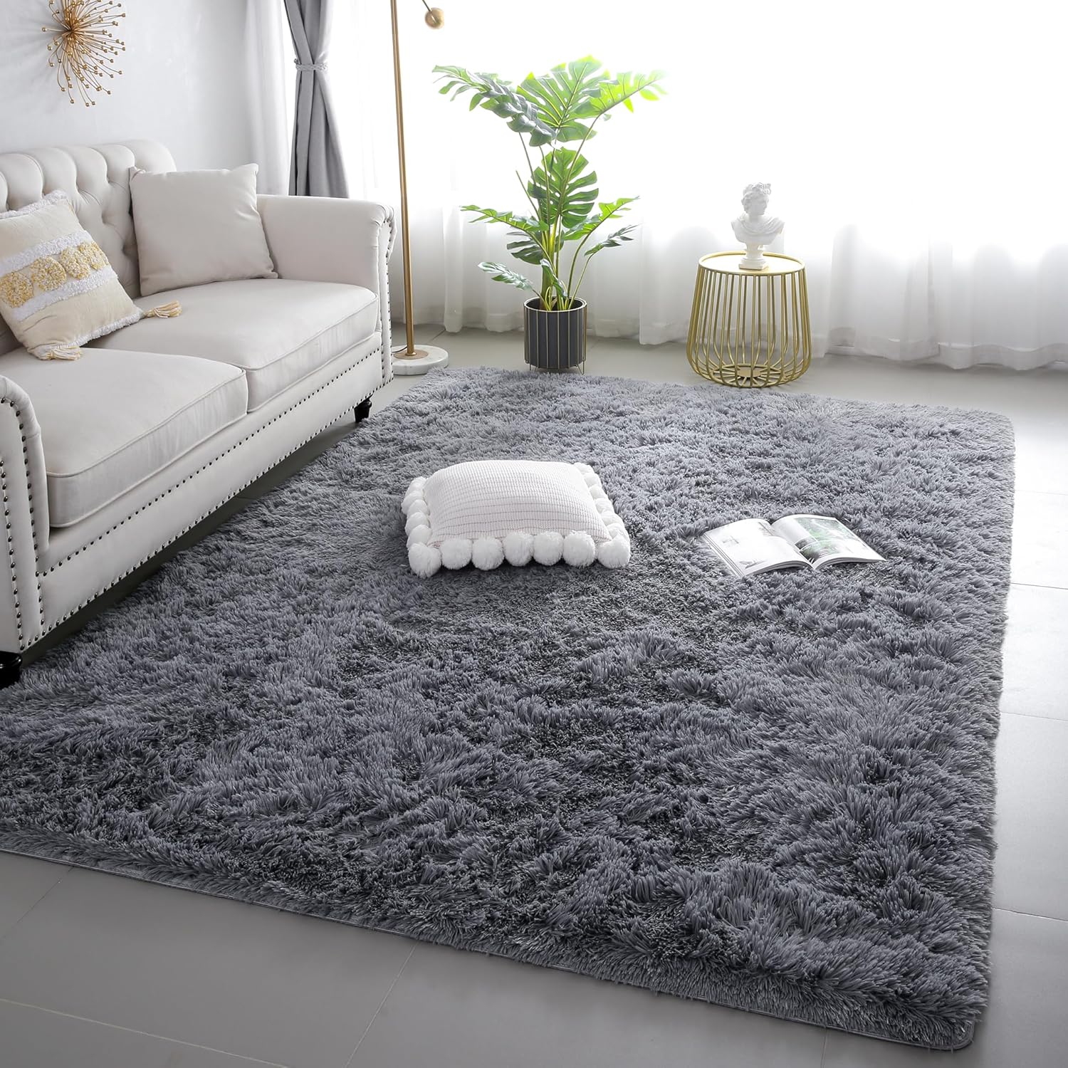 Pink Fluffy Shag Area Rug