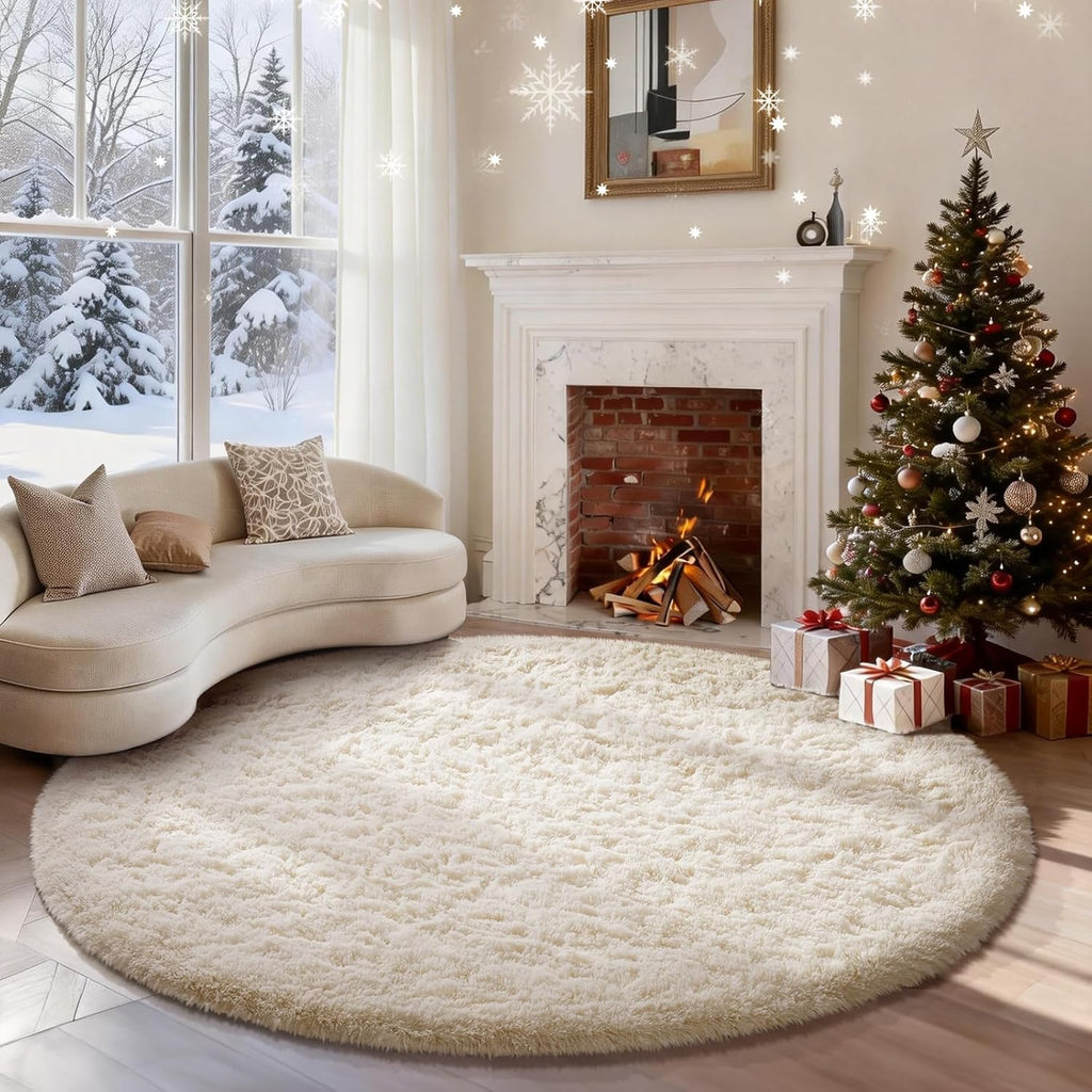 Grey Fluffy Shag Area Rug