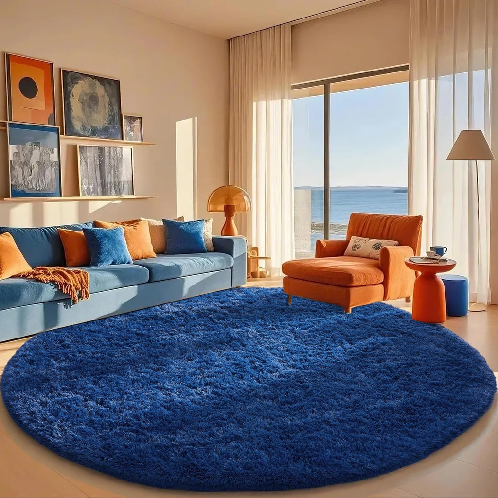Grey Fluffy Shag Area Rug
