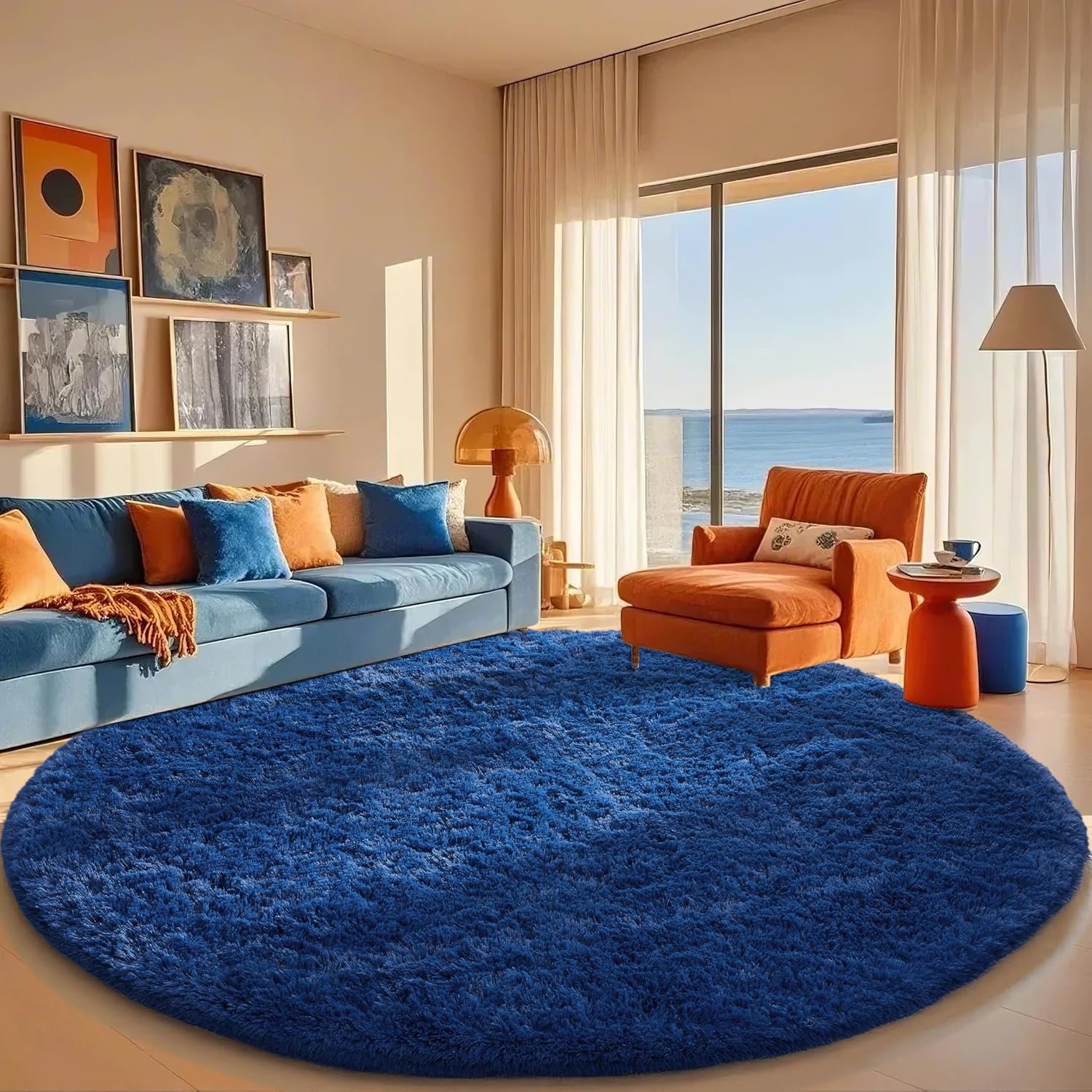 Grey Fluffy Shag Area Rug