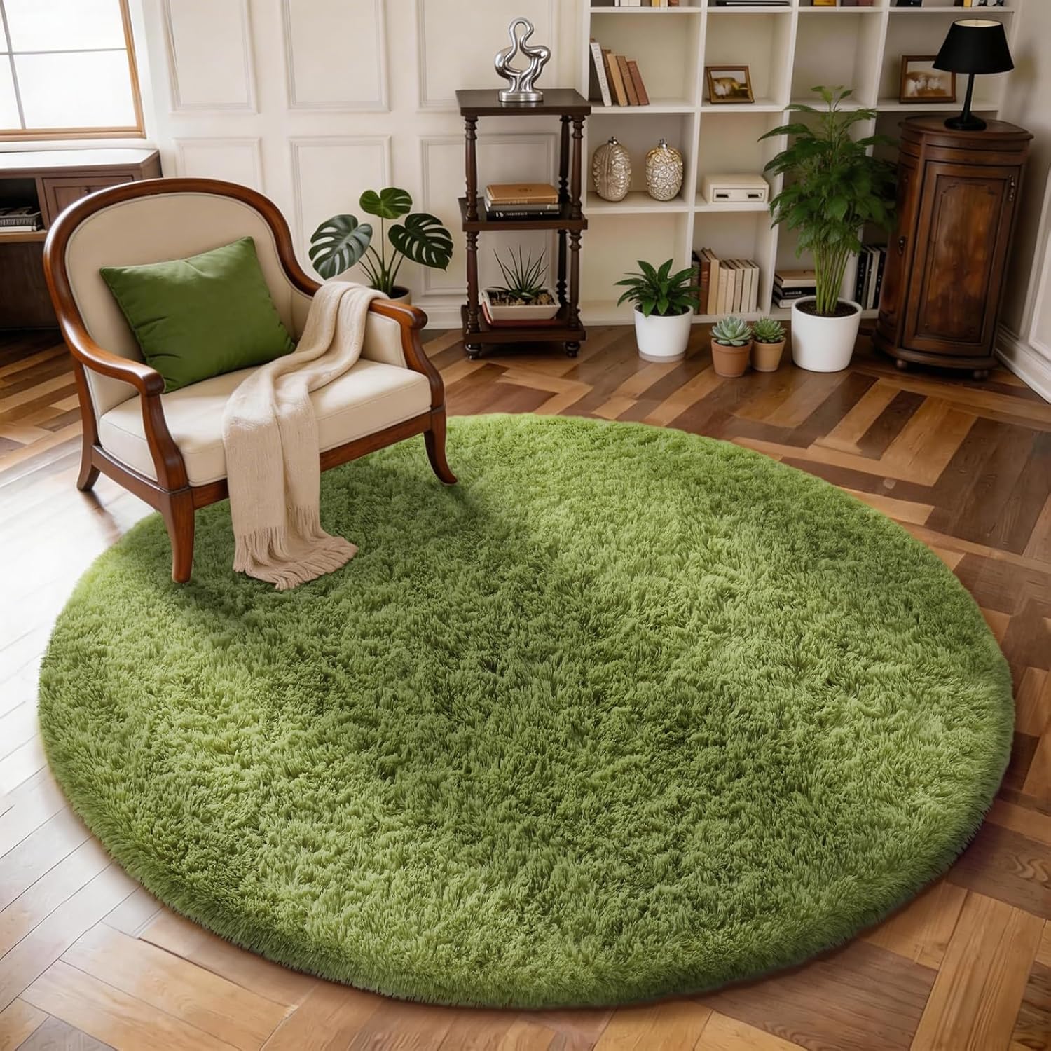 Grey Fluffy Shag Area Rug