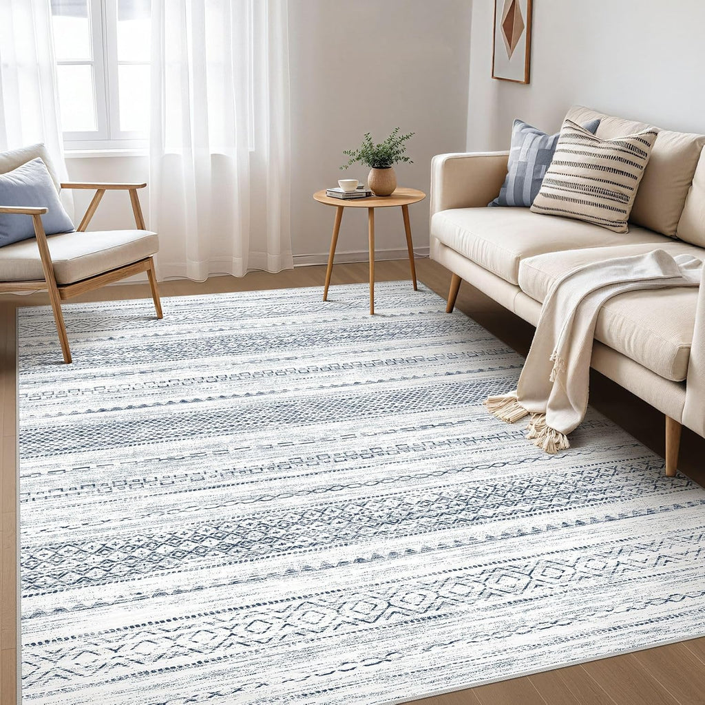 Boho Moroccan Washable Area Rug