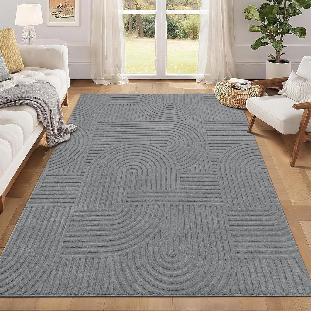 Modern Beige Washable Area Rug