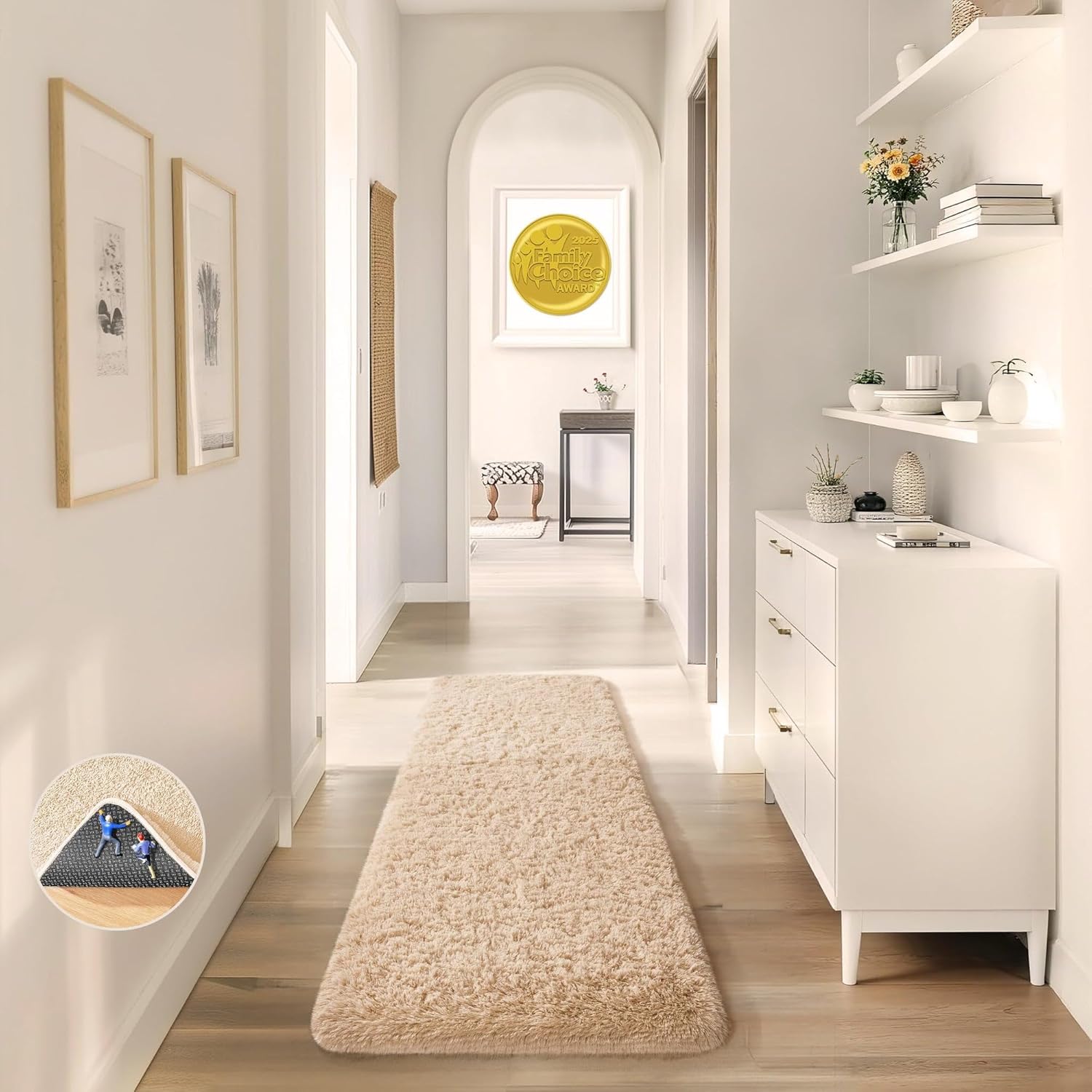 Grey Fluffy Shag Area Rug