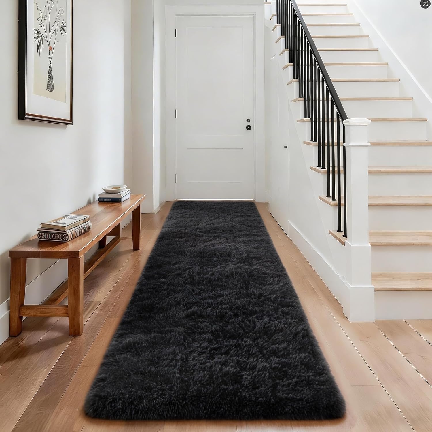 Grey Fluffy Shag Area Rug