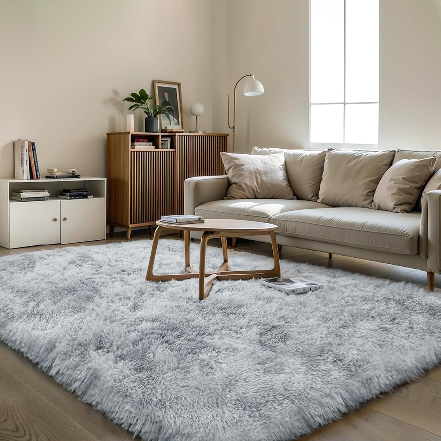 Pink Fluffy Shag Area Rug